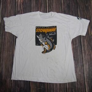 Vintage Stowaway Marine Battery Shirt Mens Extra Large Bill Dance Fishing 90s